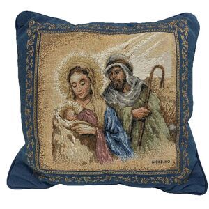 Riverdale Christmas Decorative‎ Tapestry Throw Pillow Baby Jesus Mary & Joseph
